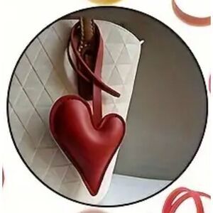 Bag Charms Hearts Faux Leather 1 Pink 1 Red